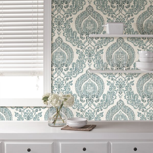 East Urban Home Kensington M L X Cm W Damask Roll Wallpaper